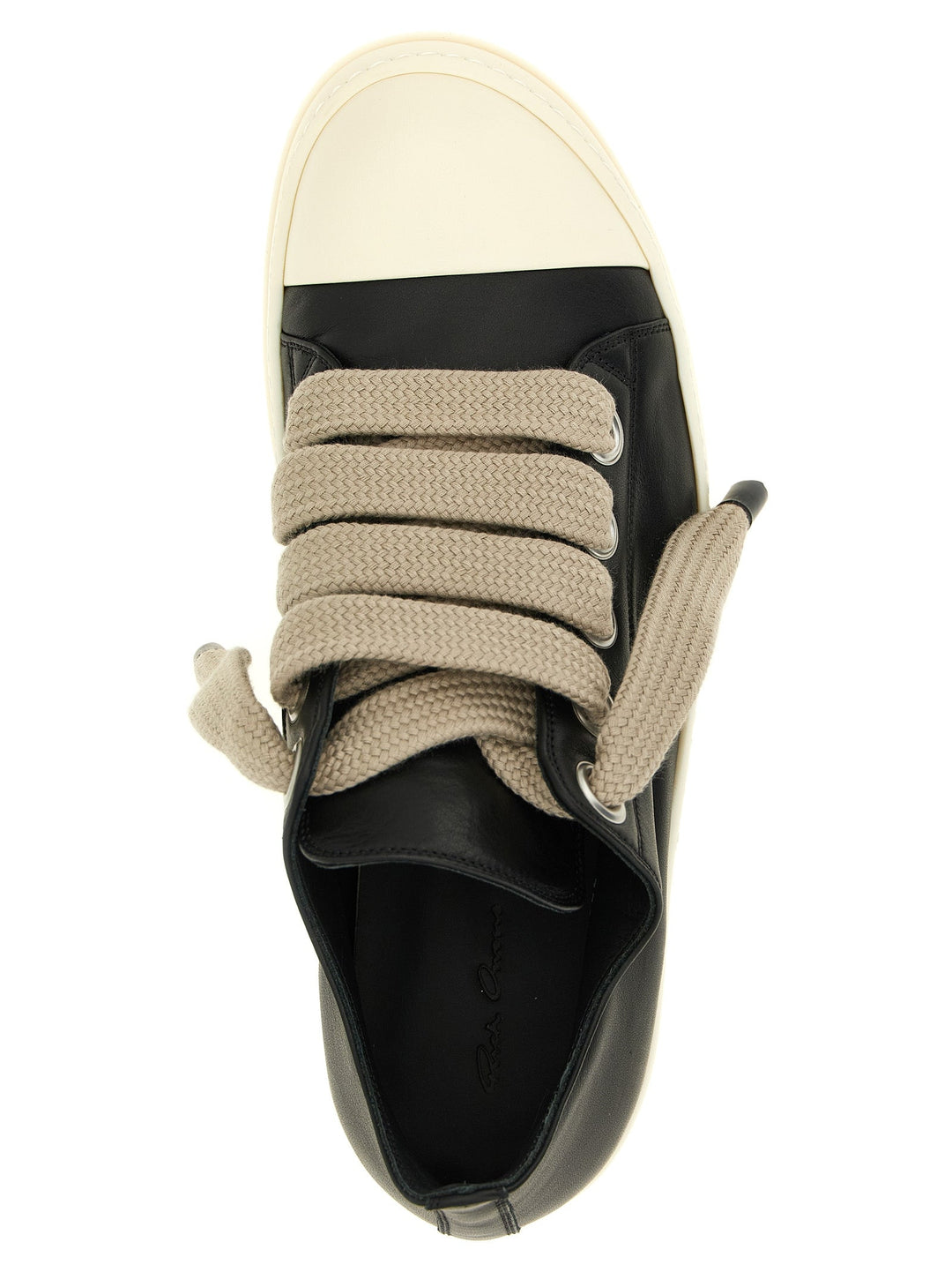 Women’s Rick Owens Bicolor Calfskin Low Top Sneakers