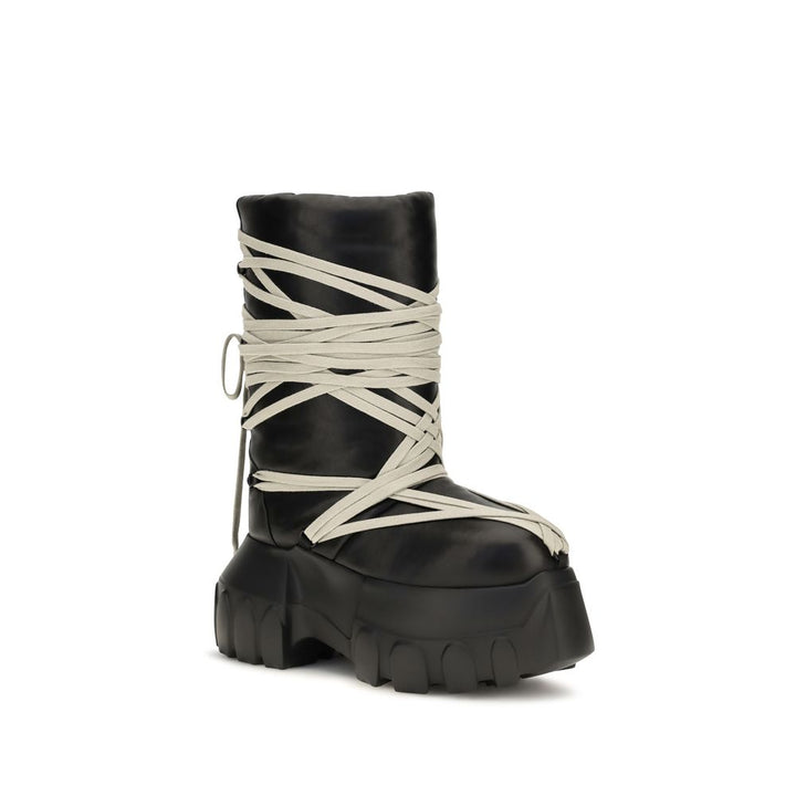 Women’s Rick Owens Black Calf Leather Bos Taurus Lace-up Boots