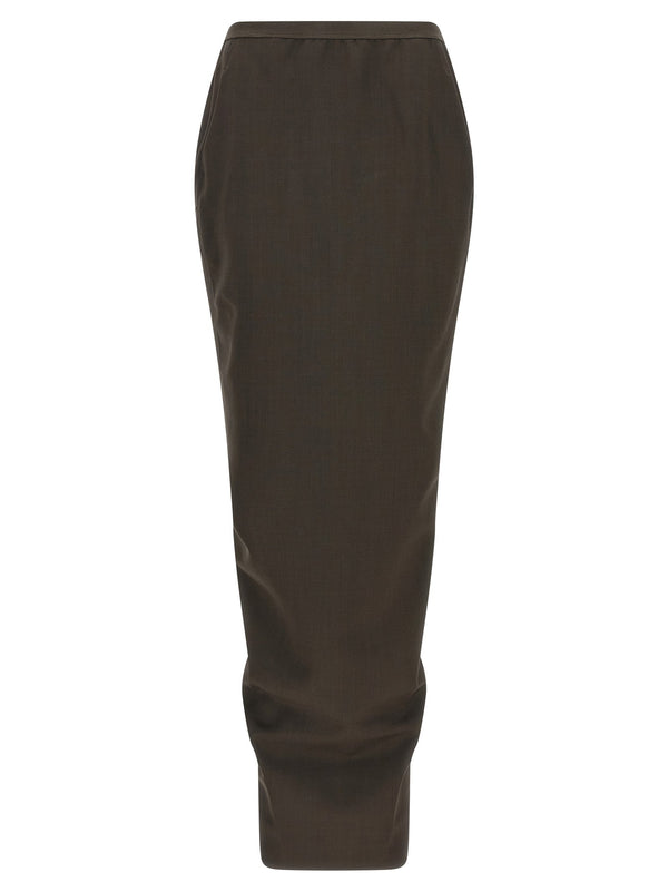 Women’s Rick Owens Gray Wool Mini Skirt