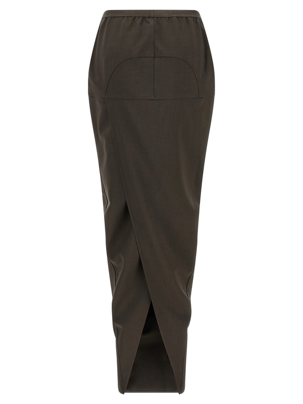 Women’s Rick Owens Gray Wool Mini Skirt