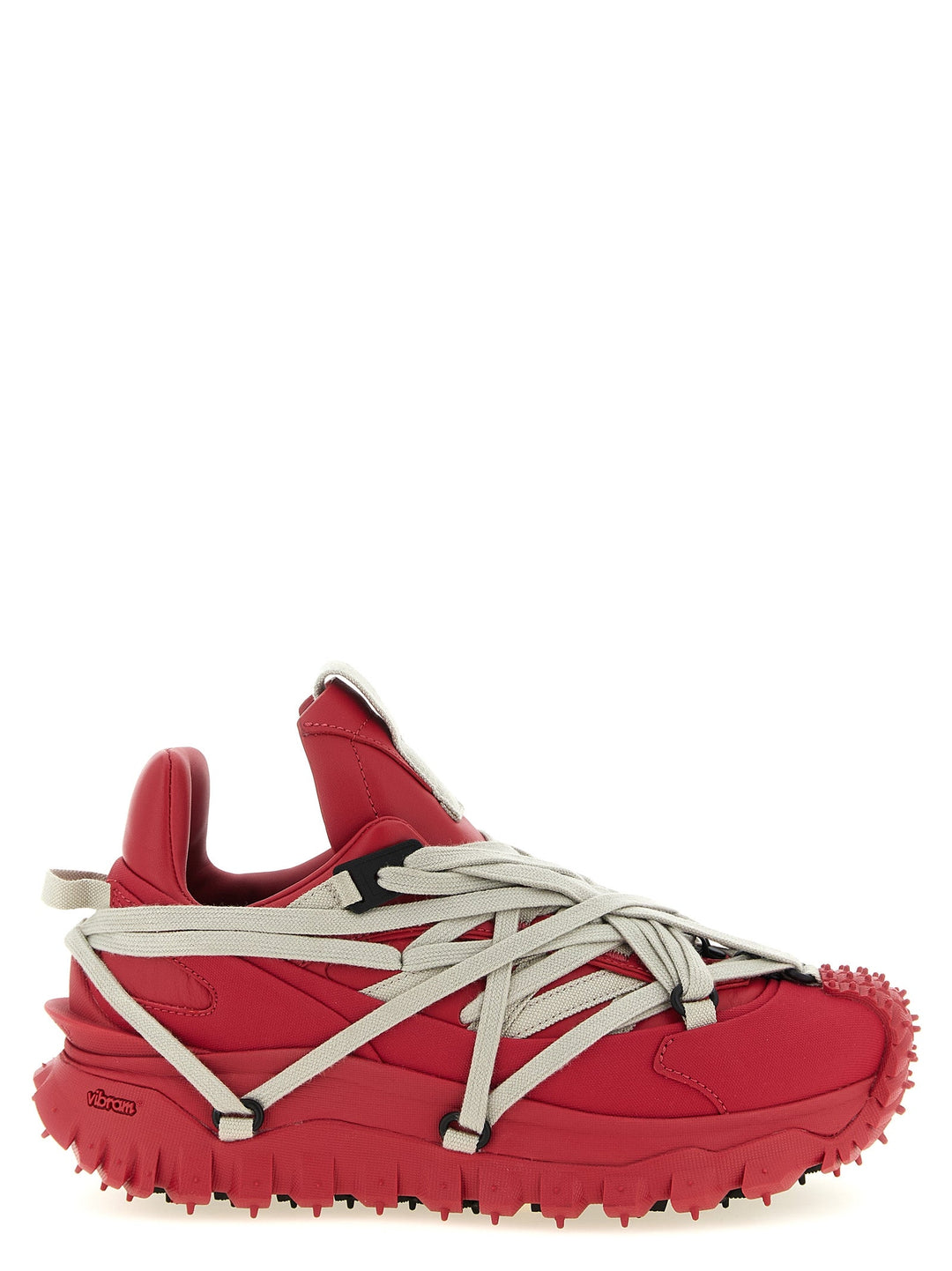 Rick Owens Red Cowhide Athletic Sneakers