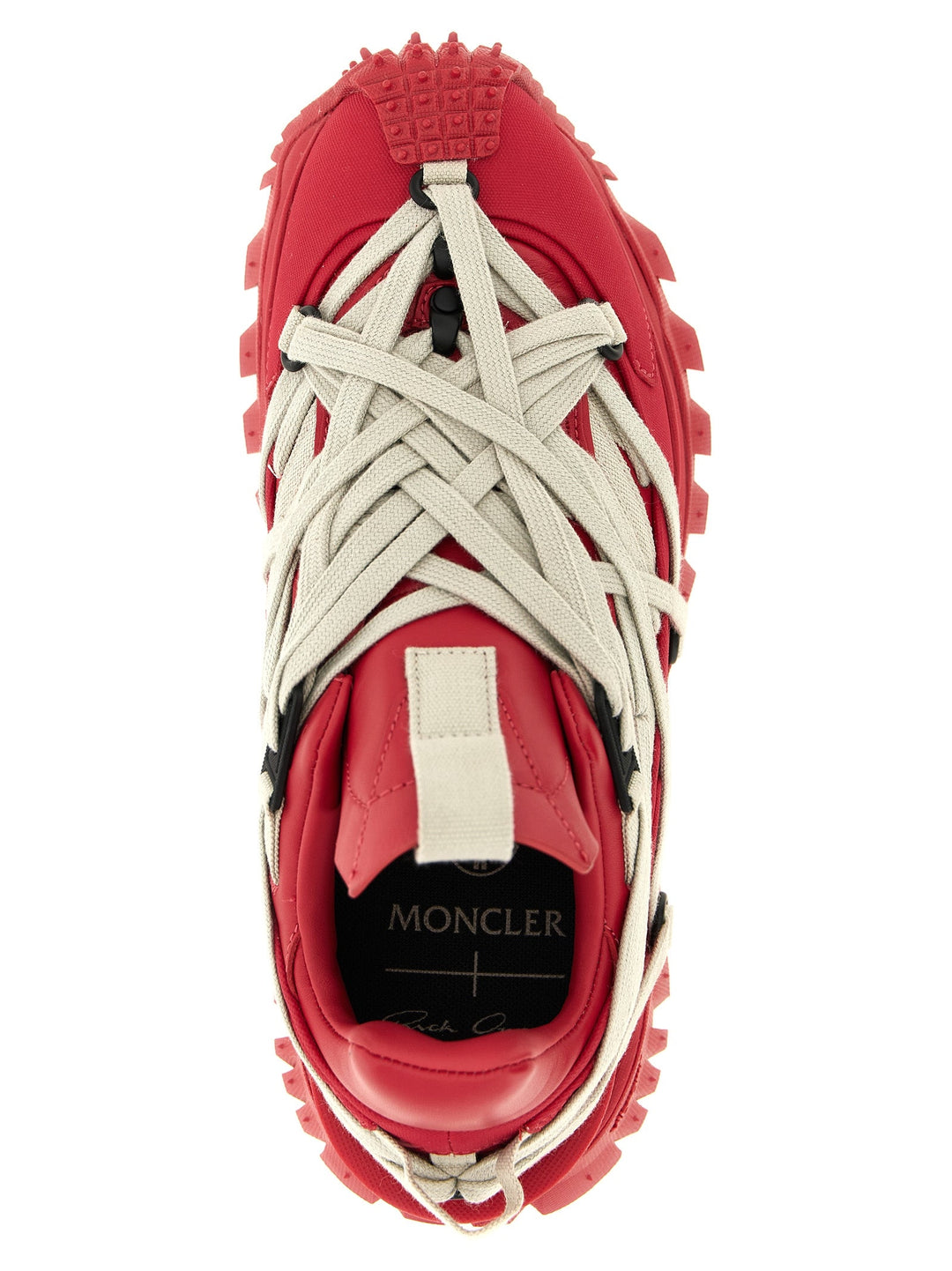 Rick Owens Red Cowhide Athletic Sneakers