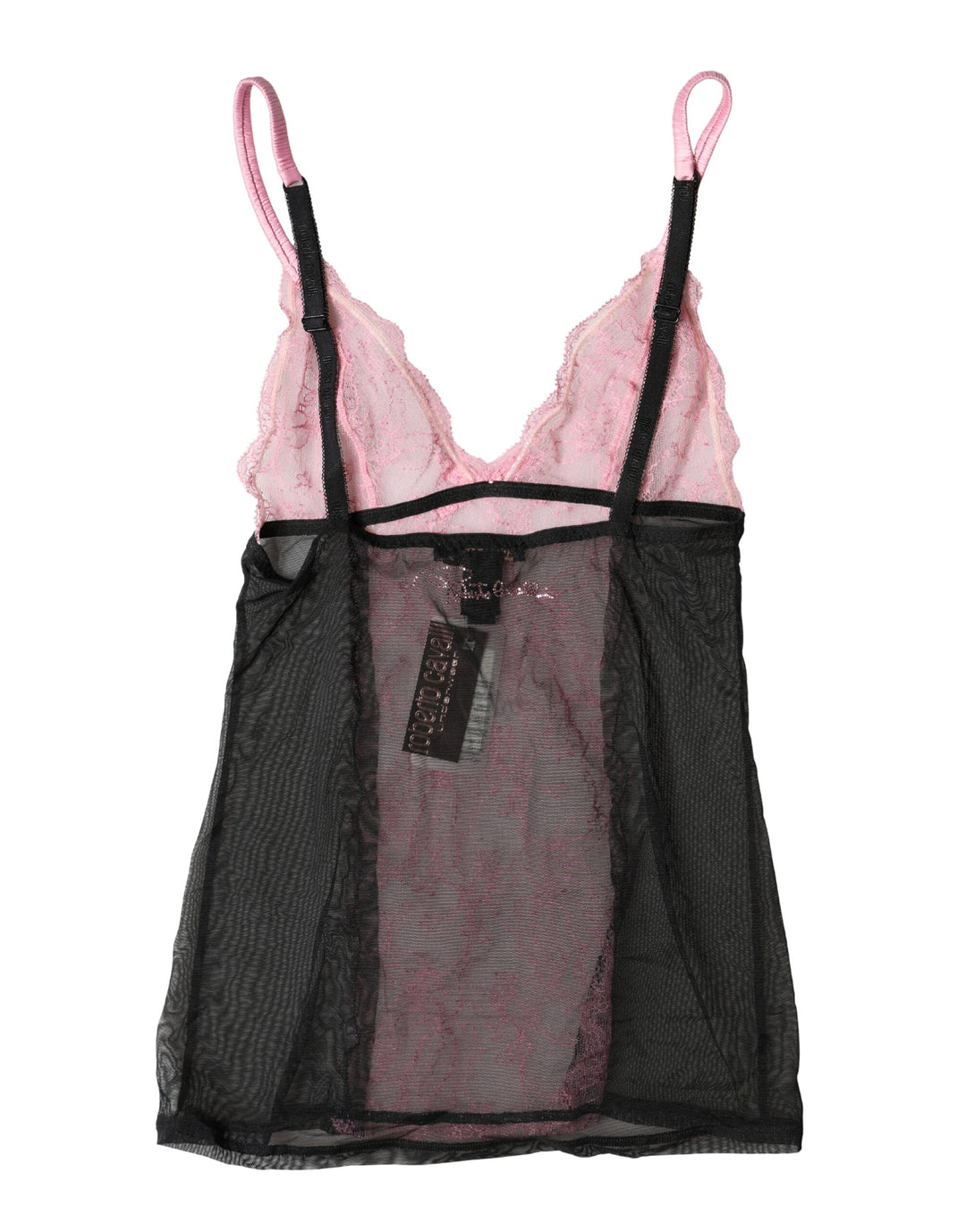 Women’s Roberto Cavalli Black Pink Floral Lace Lingerie Top Underwear