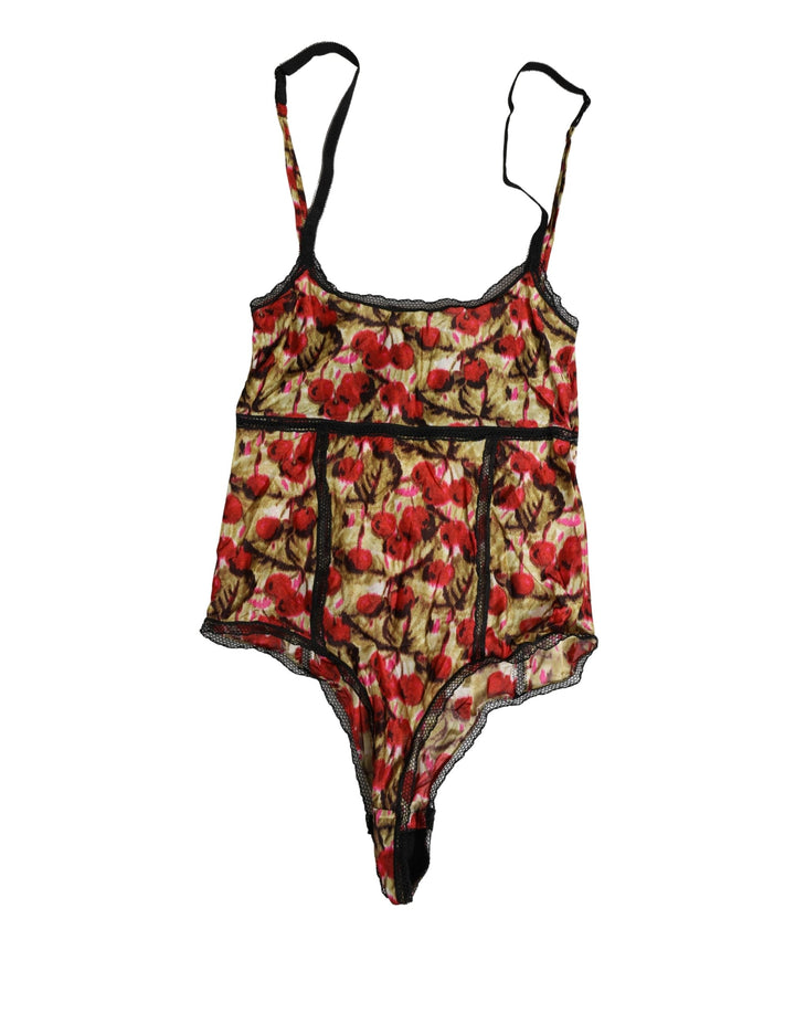 Women’s Roberto Cavalli Multicolor Cherryprint Lace Bodysuit Underwear