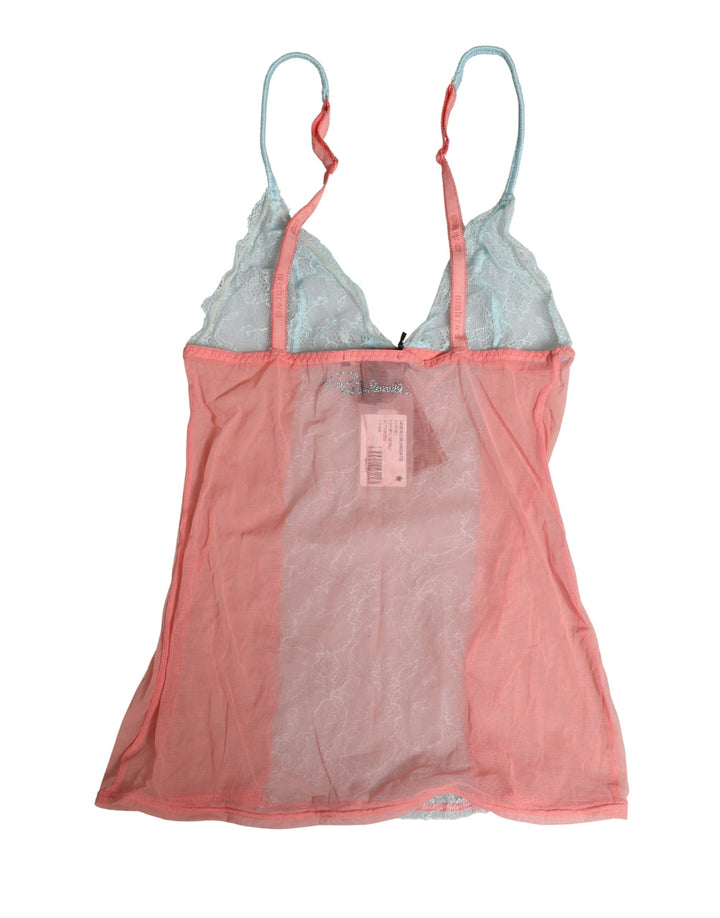 Women’s Roberto Cavalli Multicolor Sheer Lace Lingerie Chemise Top Underwear