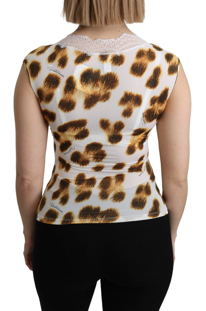 Women’s Roberto Cavalli White Brown Camisole Underwear Blouse