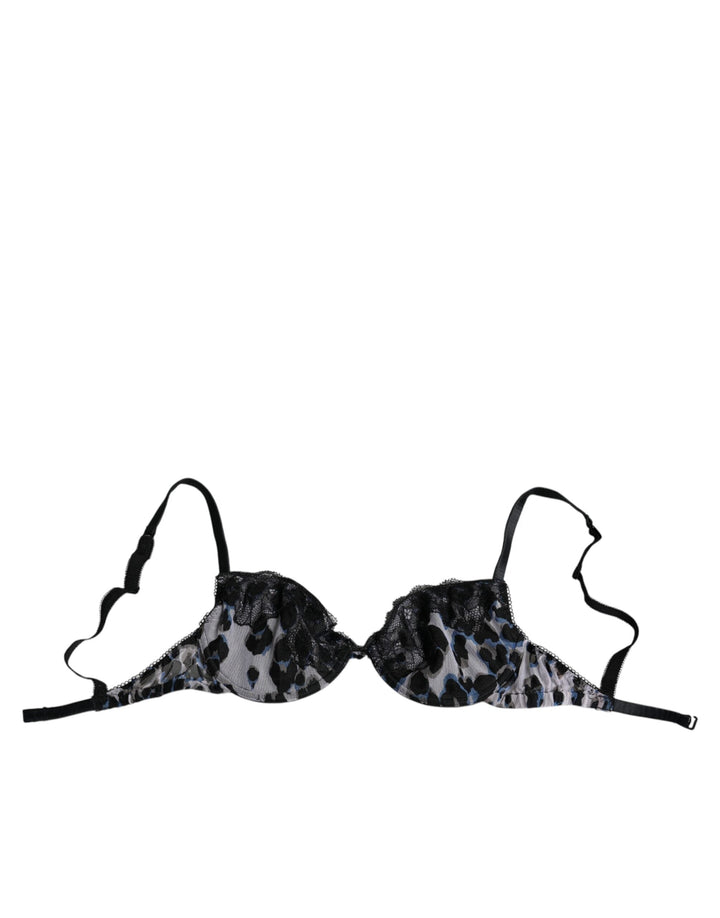 Women’s Roberto Cavalli White Leopard Push Up Reggiseno Bra Underwear