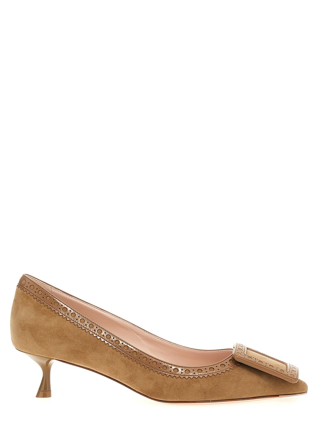 Women’s Roger Vivier Beige Goatskin Mid Heel Pumps