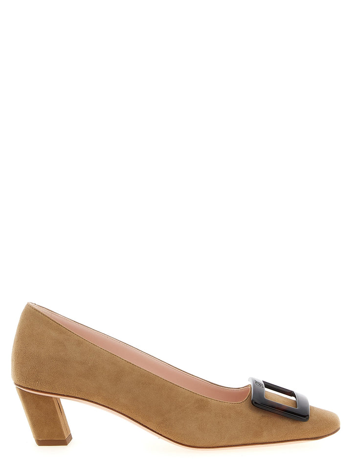 Women’s Roger Vivier Beige Goatskin Mid Heel Pumps