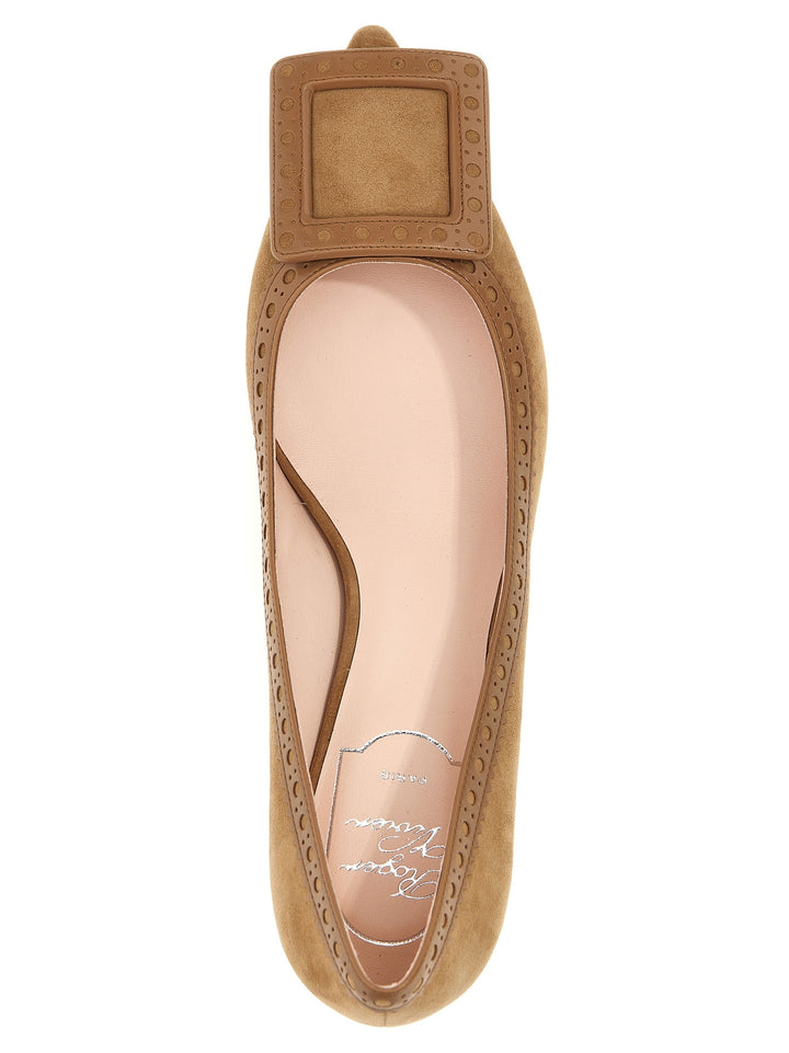 Women’s Roger Vivier Beige Goatskin Mid Heel Pumps