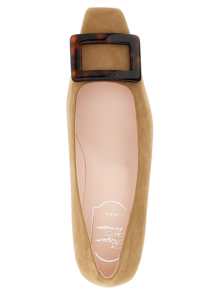 Women’s Roger Vivier Beige Goatskin Mid Heel Pumps