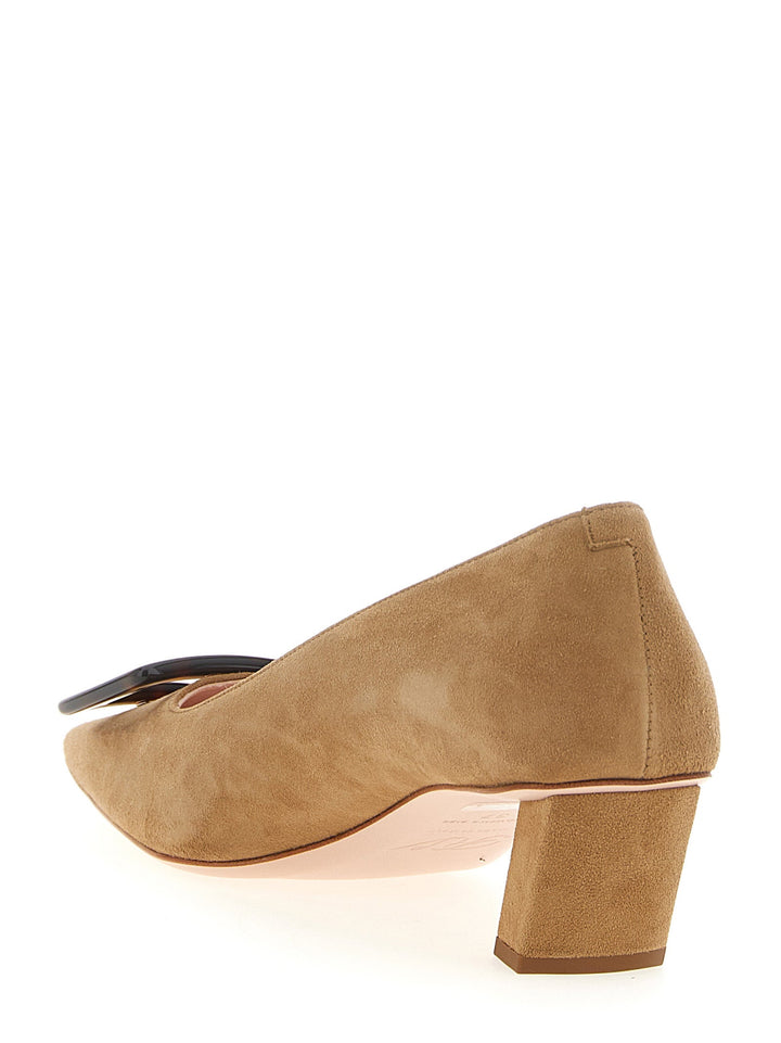 Women’s Roger Vivier Beige Goatskin Mid Heel Pumps