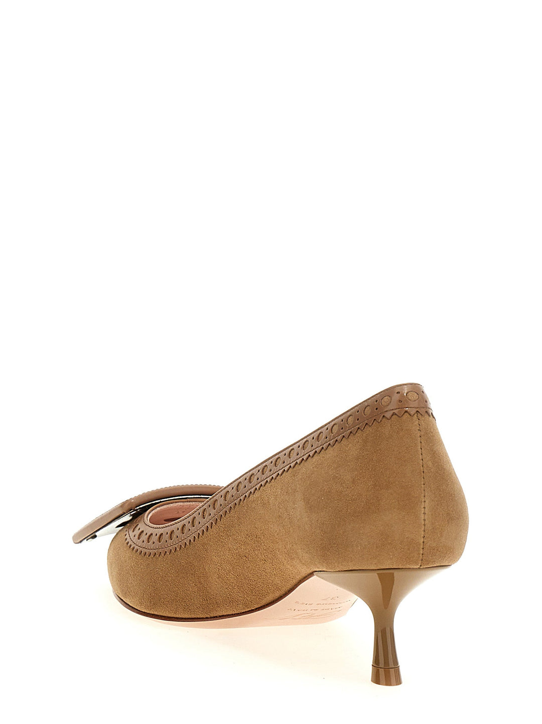 Women’s Roger Vivier Beige Goatskin Mid Heel Pumps
