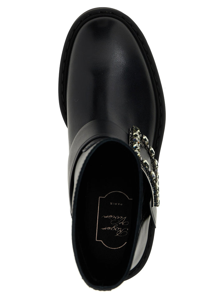 Roger Vivier Black Calfskin Ankle Boots