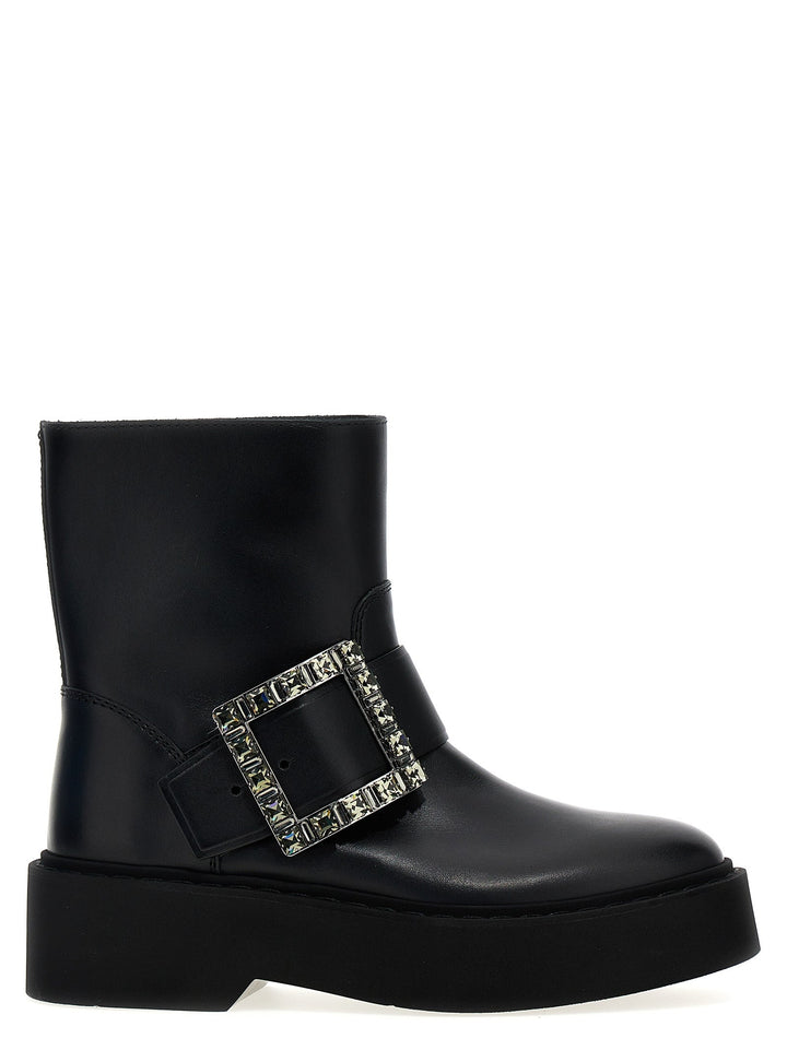 Roger Vivier Black Calfskin Ankle Boots