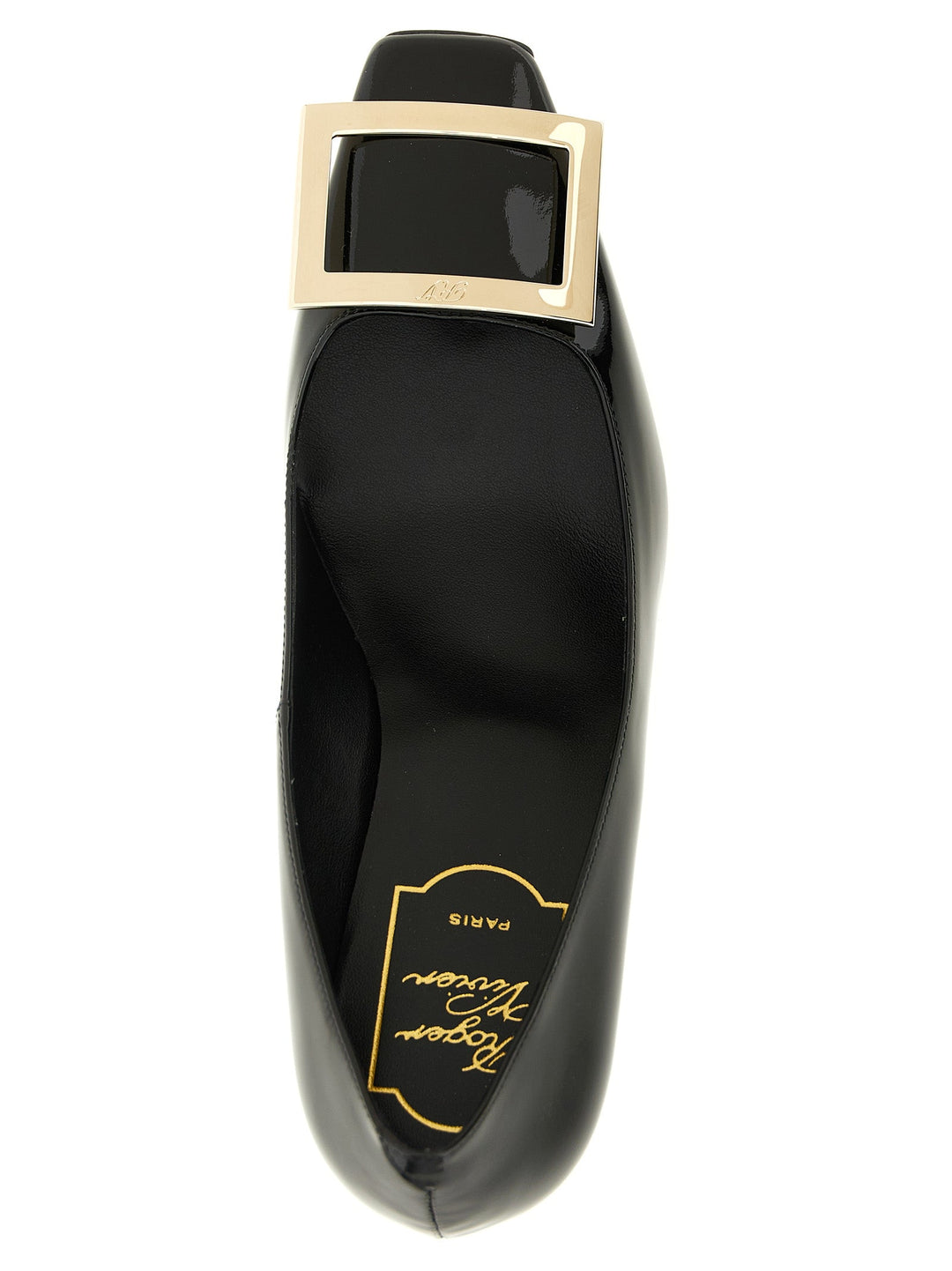 Women’s Roger Vivier Black Calfskin Mid Heel Pumps