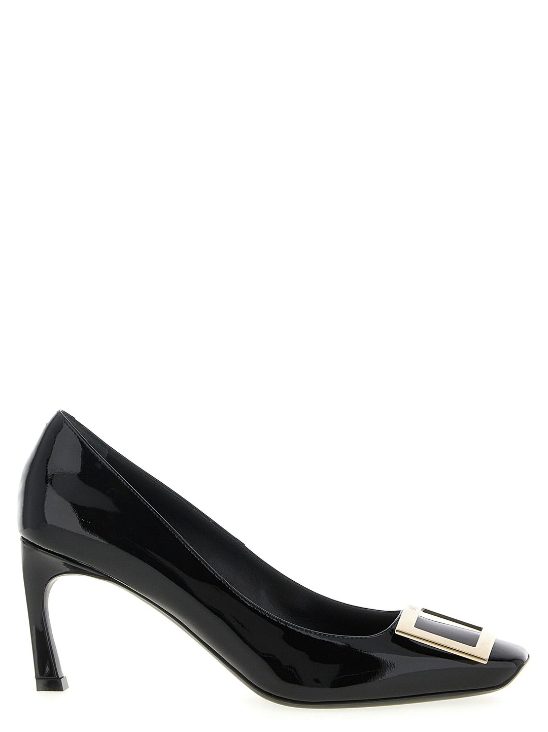 Women’s Roger Vivier Black Calfskin Mid Heel Pumps