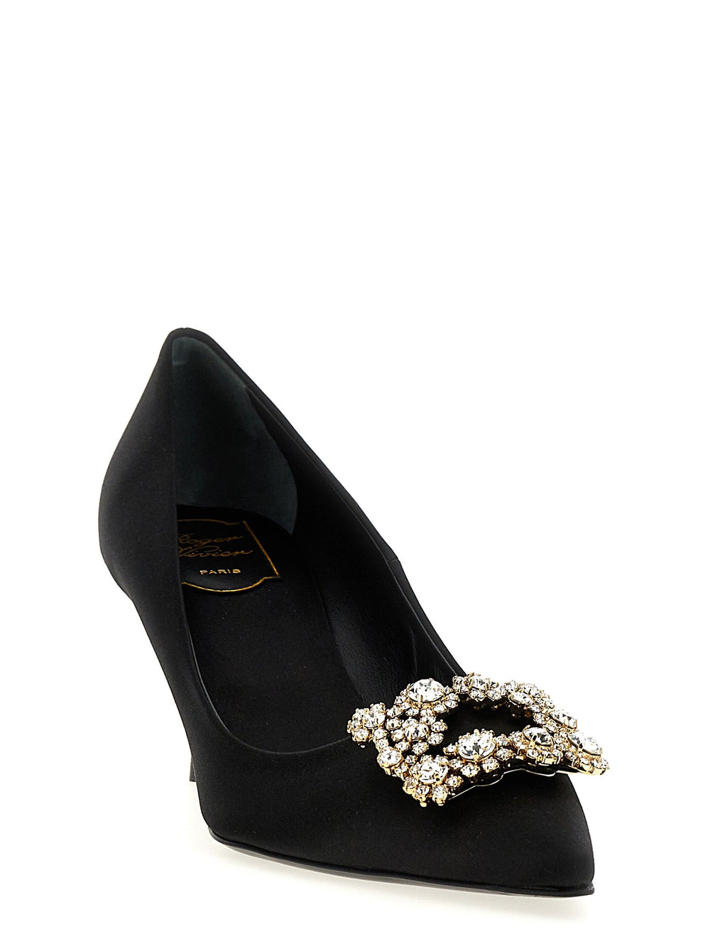 Women’s Roger Vivier Black Viscose Mid Heel Pumps