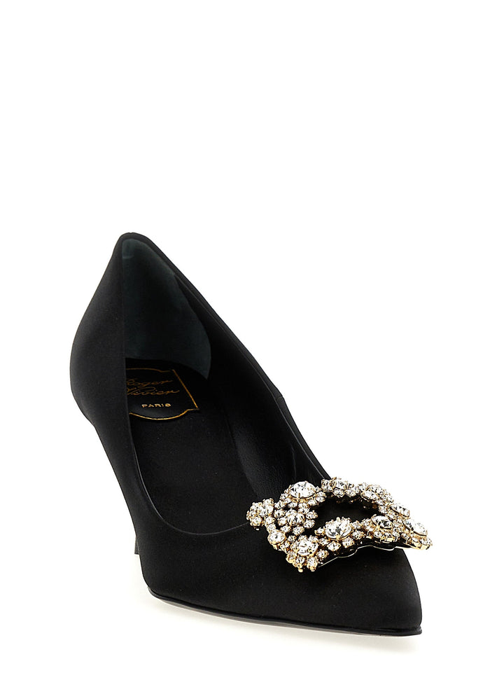 Women’s Roger Vivier Black Viscose Mid Heel Pumps