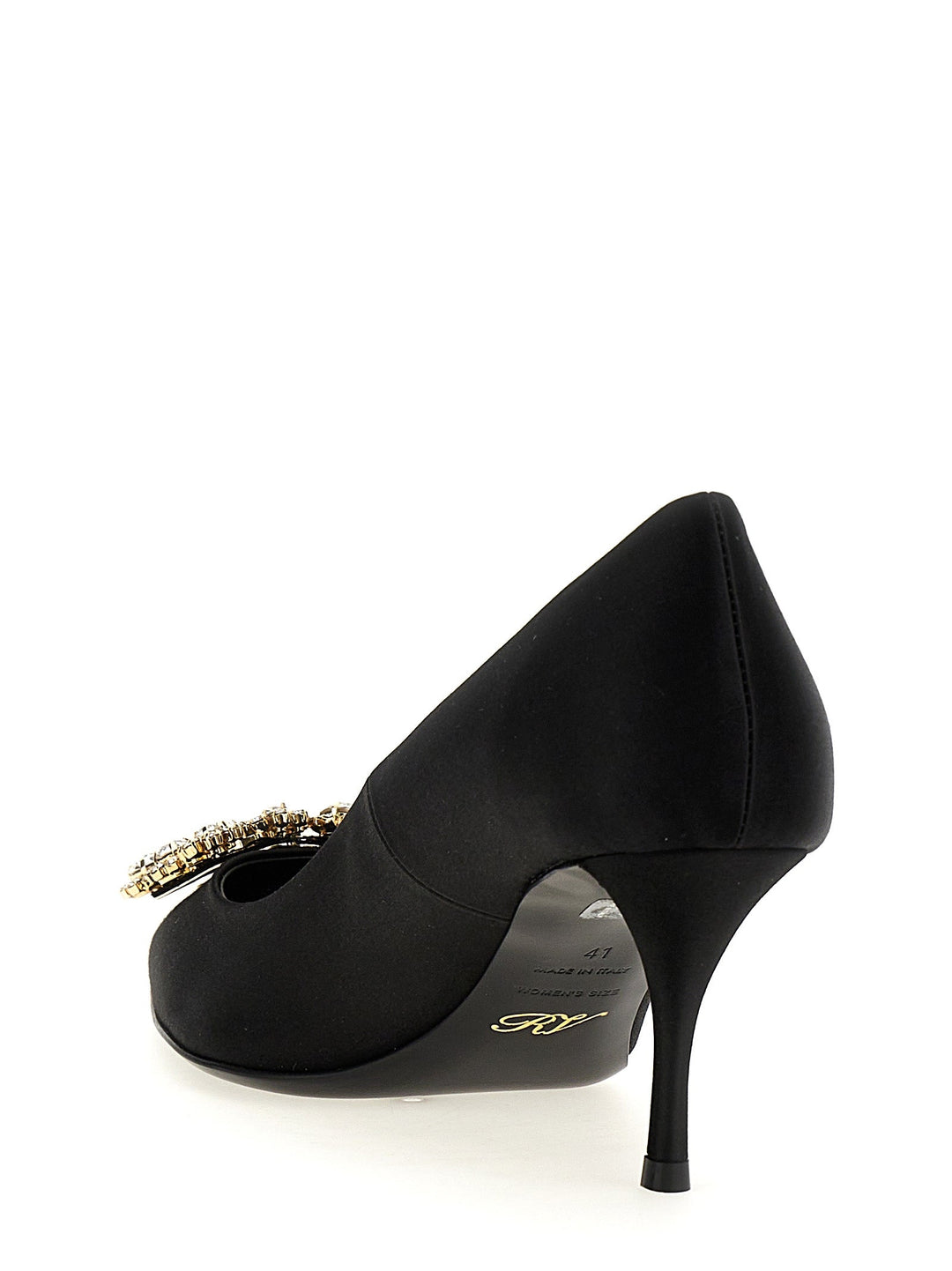 Women’s Roger Vivier Black Viscose Mid Heel Pumps