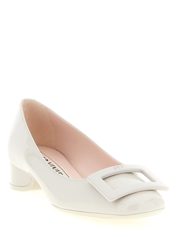 Women’s Roger Vivier Gray Calfskin Mid Heel Pumps