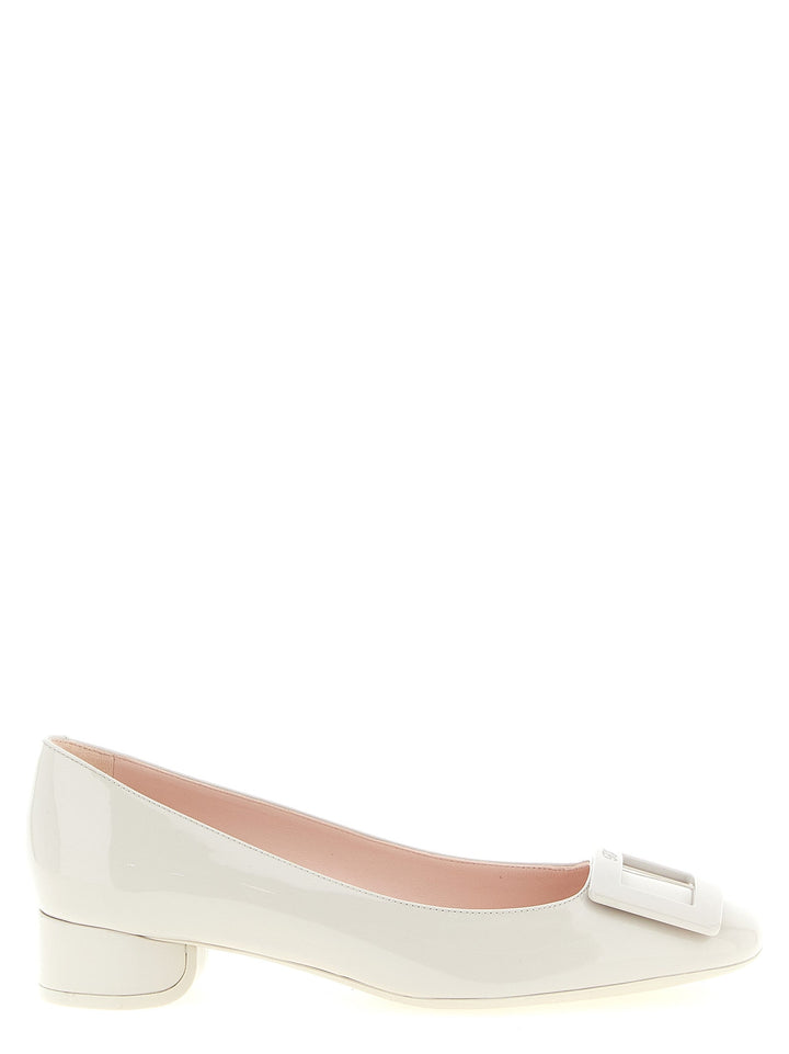 Women’s Roger Vivier Gray Calfskin Mid Heel Pumps