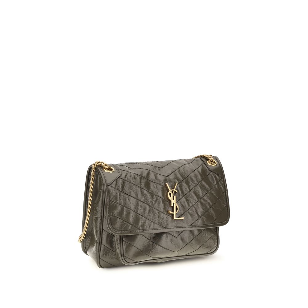 Women’s Saint Laurent Bicolor Calf Leather Bos Taurus Shoulder Bag