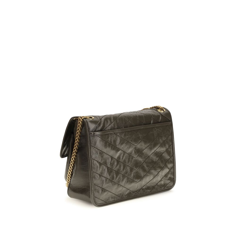 Women’s Saint Laurent Bicolor Calf Leather Bos Taurus Shoulder Bag