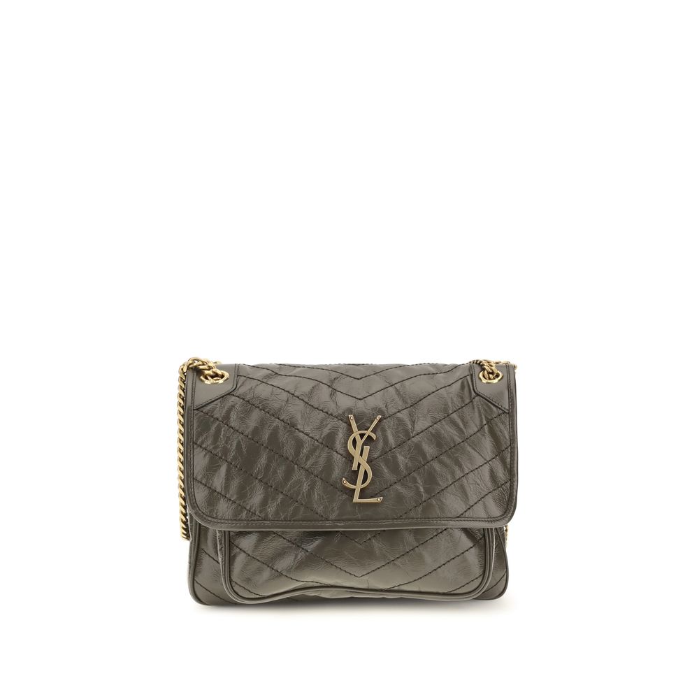 Women’s Saint Laurent Bicolor Calf Leather Bos Taurus Shoulder Bag