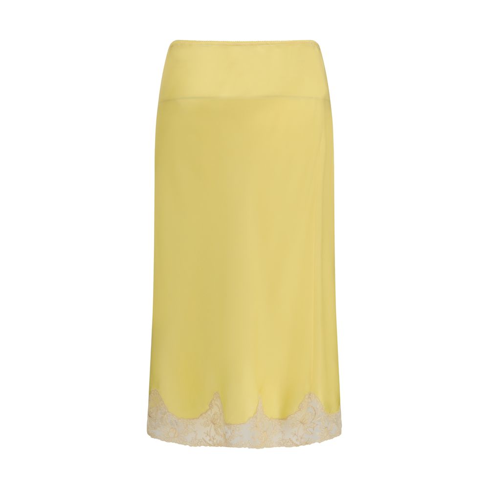 Women’s Saint Laurent Bicolor Silk Midi Skirt