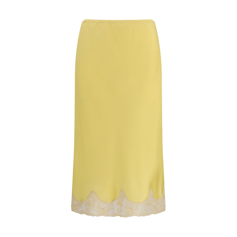 Women’s Saint Laurent Bicolor Silk Midi Skirt