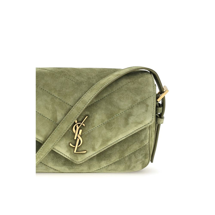 Women’s Saint Laurent Bicolor Suede Leather Shoulder Bag