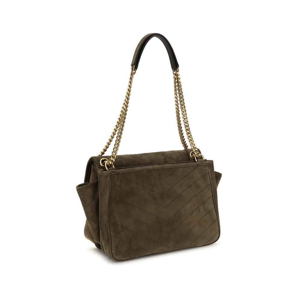 Women’s Saint Laurent Bicolor Suede Leather Shoulder Bag
