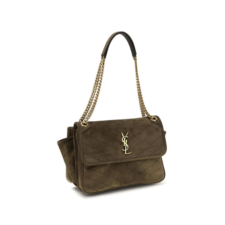 Women’s Saint Laurent Bicolor Suede Leather Shoulder Bag