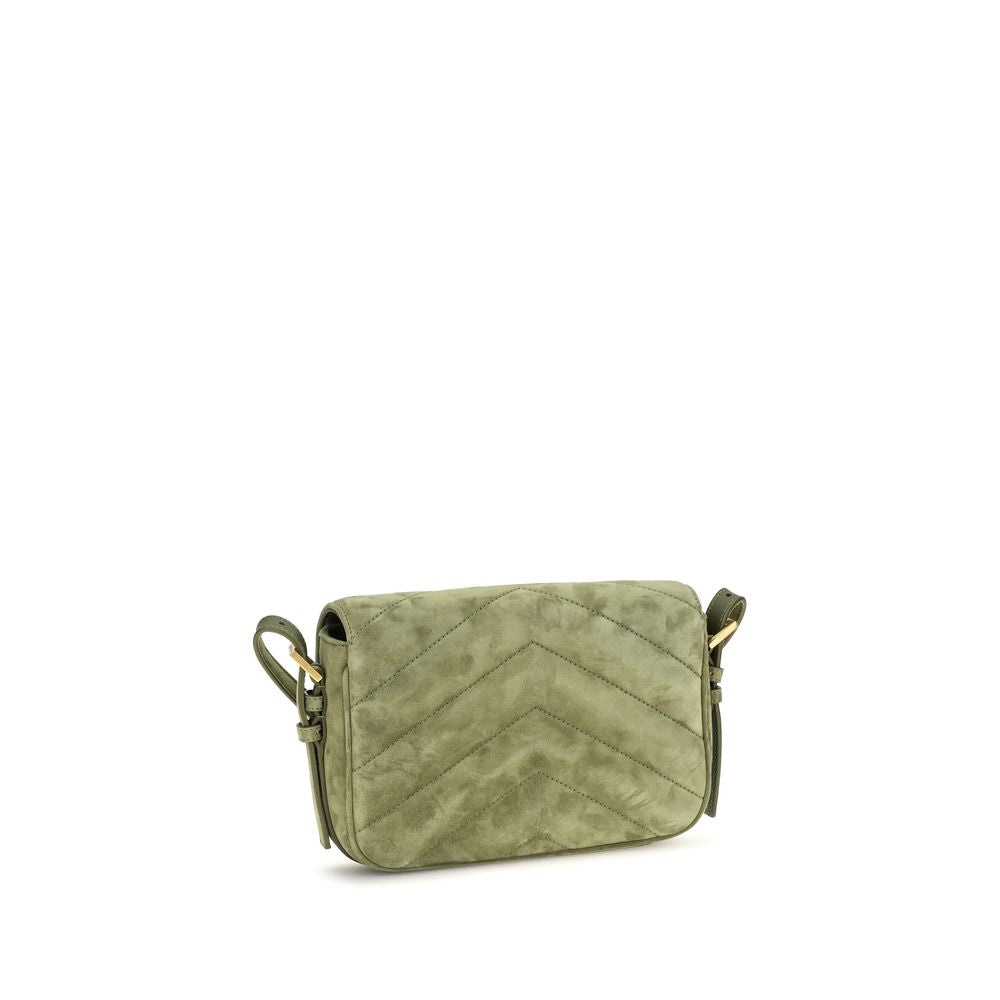 Women’s Saint Laurent Bicolor Suede Leather Shoulder Bag