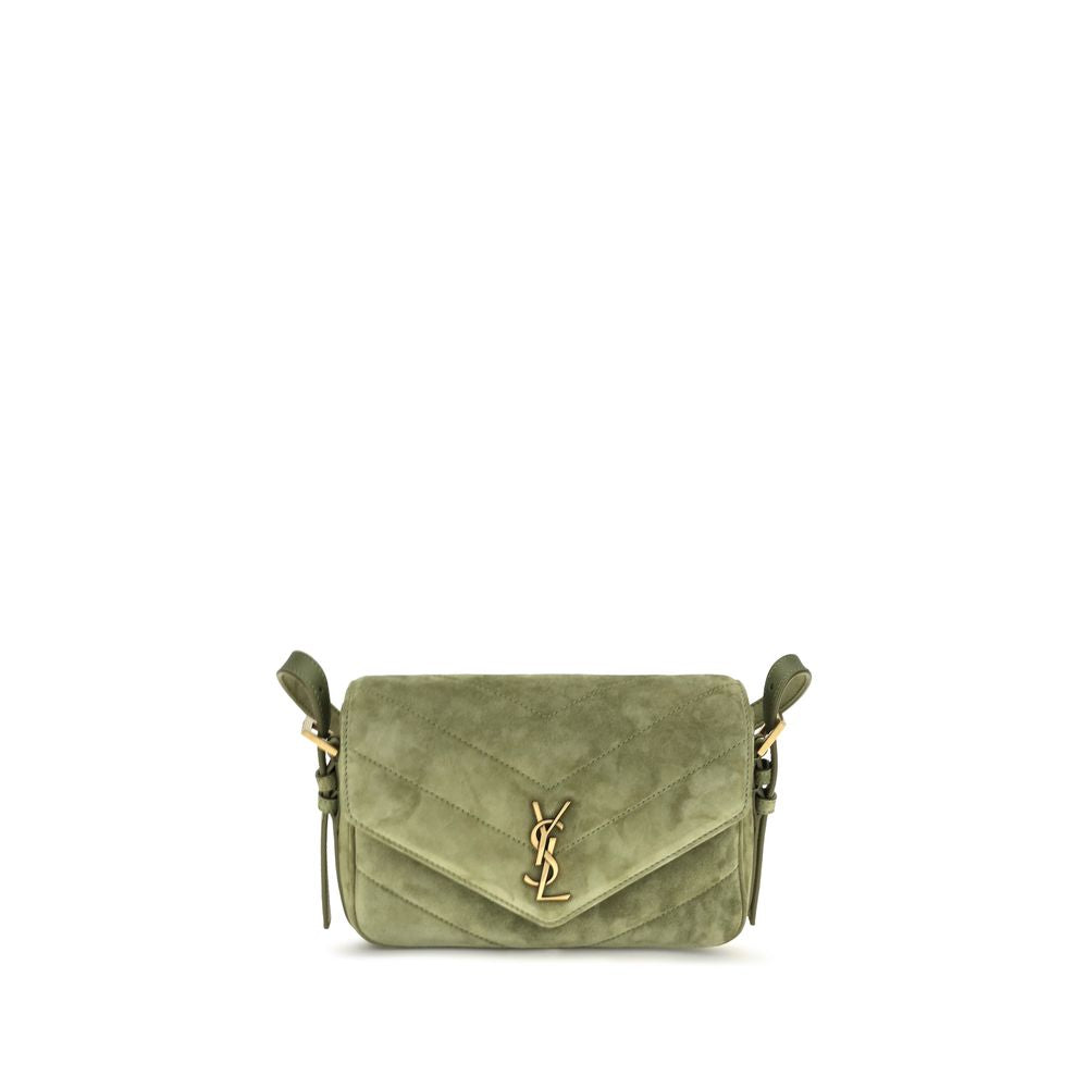 Women’s Saint Laurent Bicolor Suede Leather Shoulder Bag