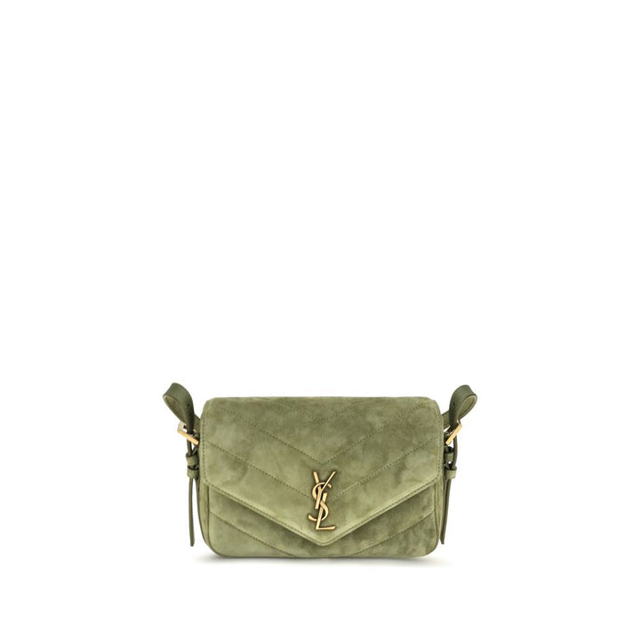 Women’s Saint Laurent Bicolor Suede Leather Shoulder Bag