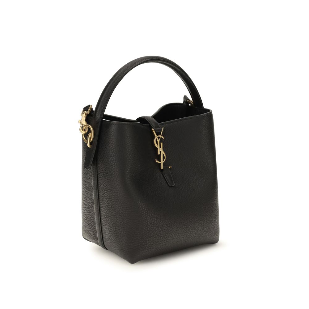Women’s Saint Laurent Black Calf Leather Bos Taurus Backet Bag