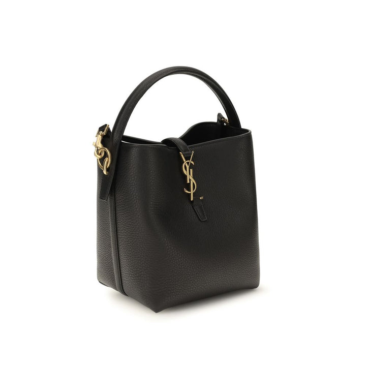 Women’s Saint Laurent Black Calf Leather Bos Taurus Backet Bag