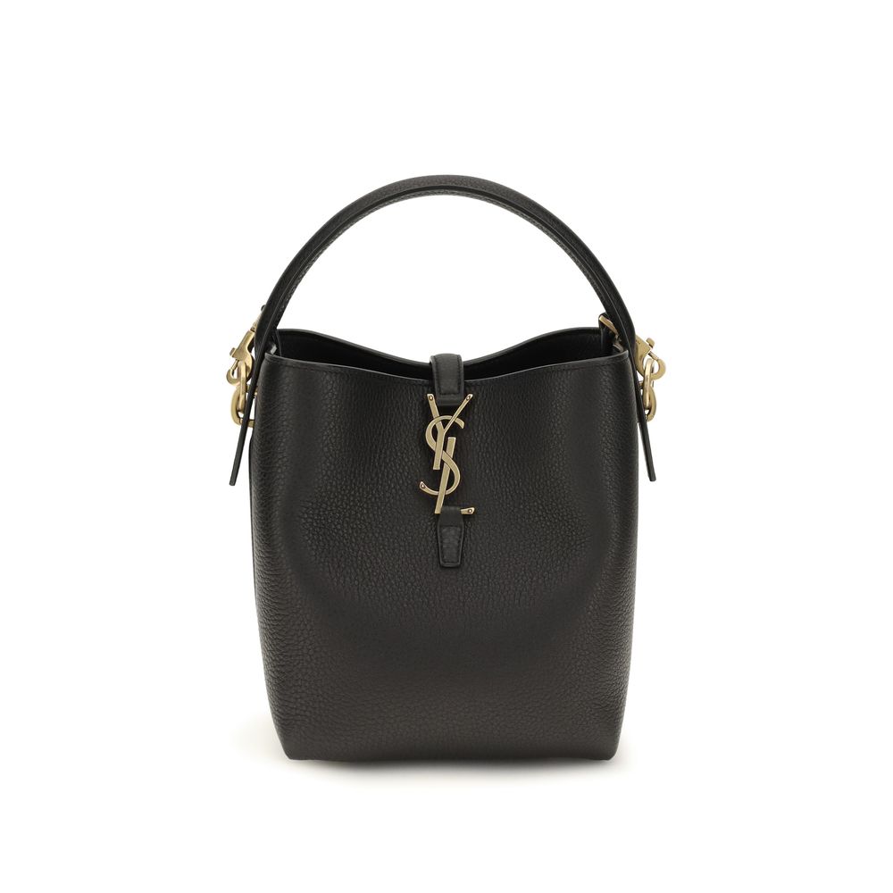 Women’s Saint Laurent Black Calf Leather Bos Taurus Backet Bag