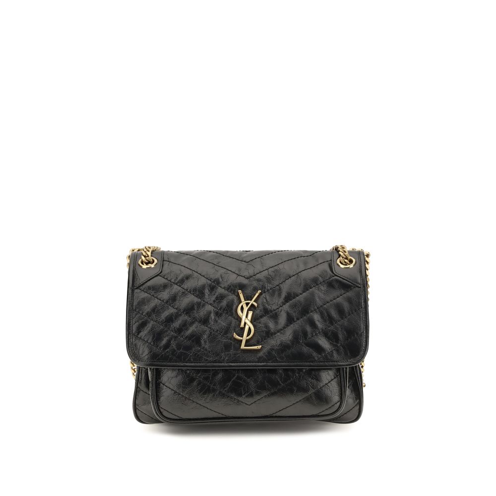 Women’s Saint Laurent Black Calf Leather Bos Taurus Shoulder Bag