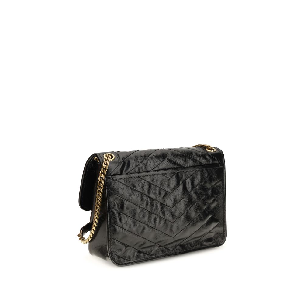 Women’s Saint Laurent Black Calf Leather Bos Taurus Shoulder Bag