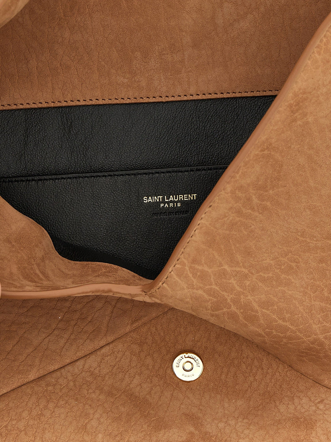 Women’s Saint Laurent Brown Lamb Leather Clutch Bag