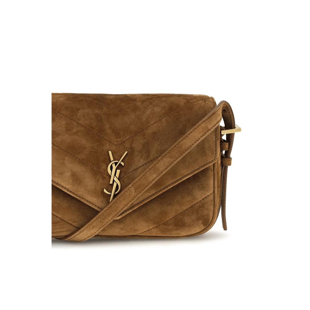 Women’s Saint Laurent Brown Suede Leather Shoulder Bag