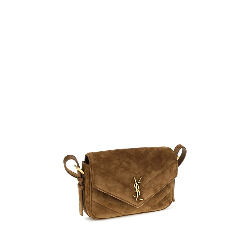 Women’s Saint Laurent Brown Suede Leather Shoulder Bag