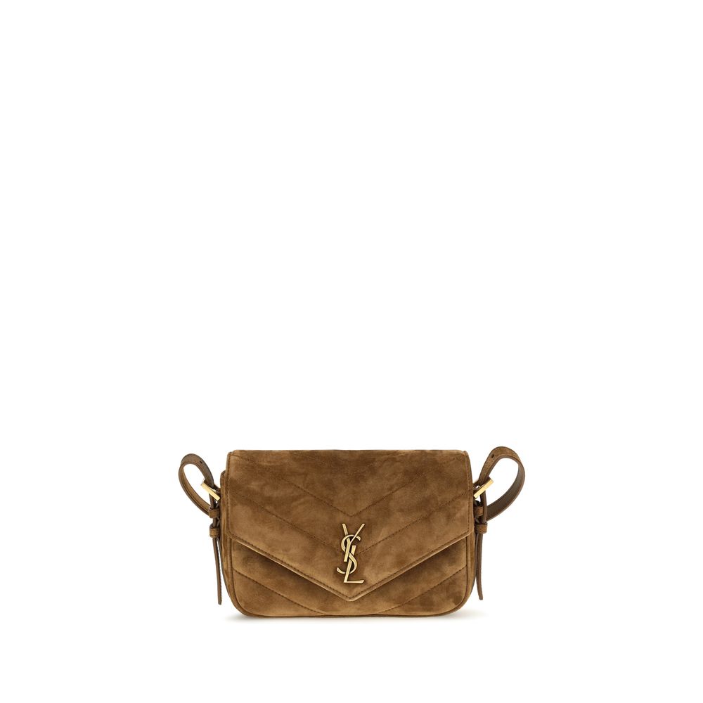 Women’s Saint Laurent Brown Suede Leather Shoulder Bag
