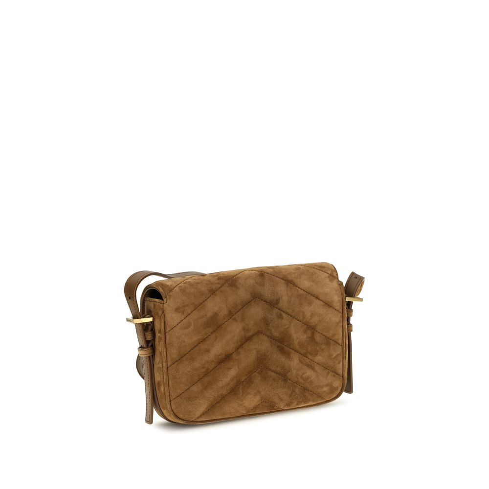 Women’s Saint Laurent Brown Suede Leather Shoulder Bag