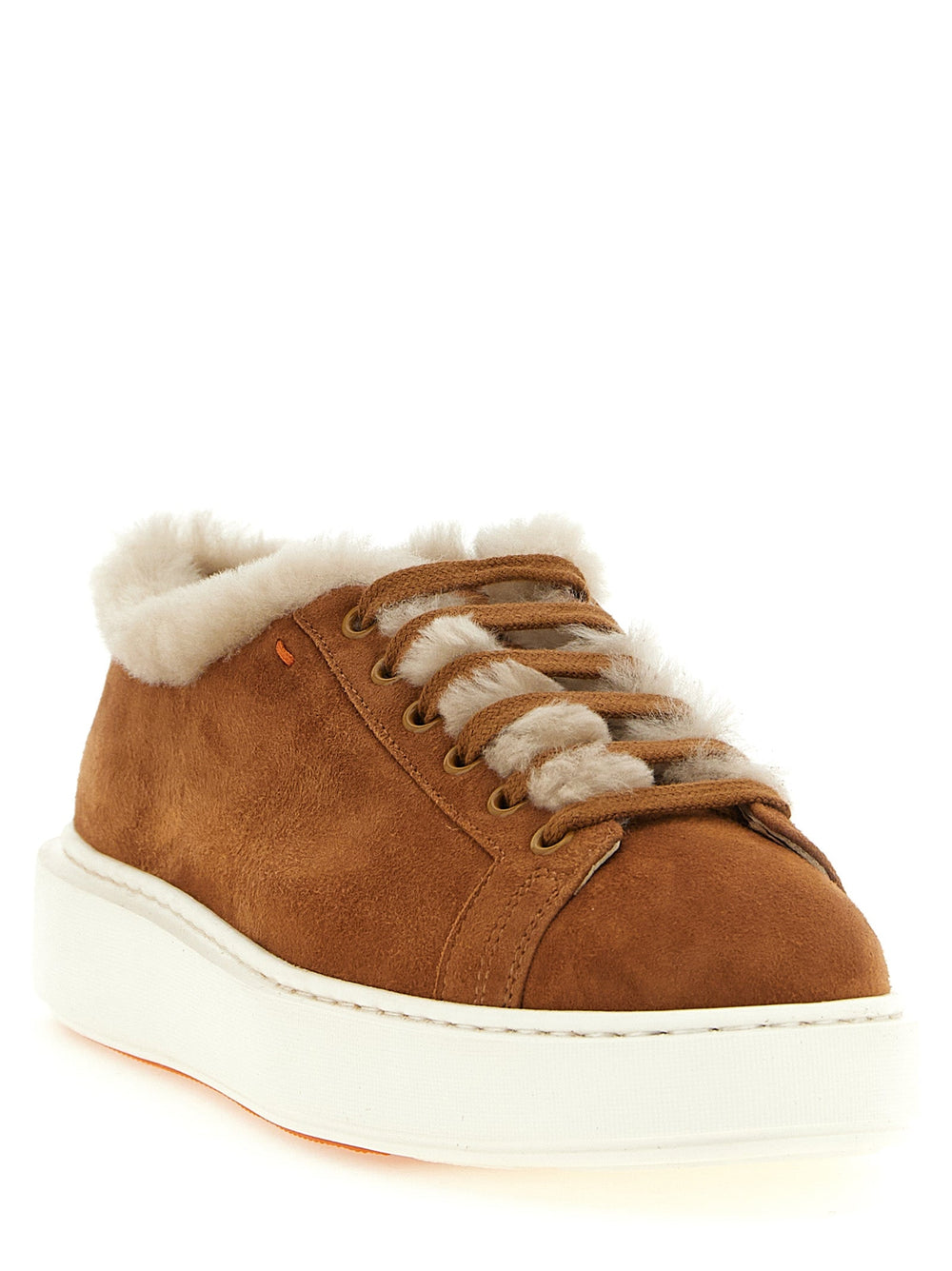 Women’s Santoni Brown Goatskin Low Top Sneakers
