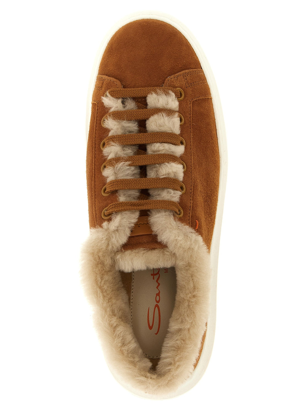 Women’s Santoni Brown Goatskin Low Top Sneakers