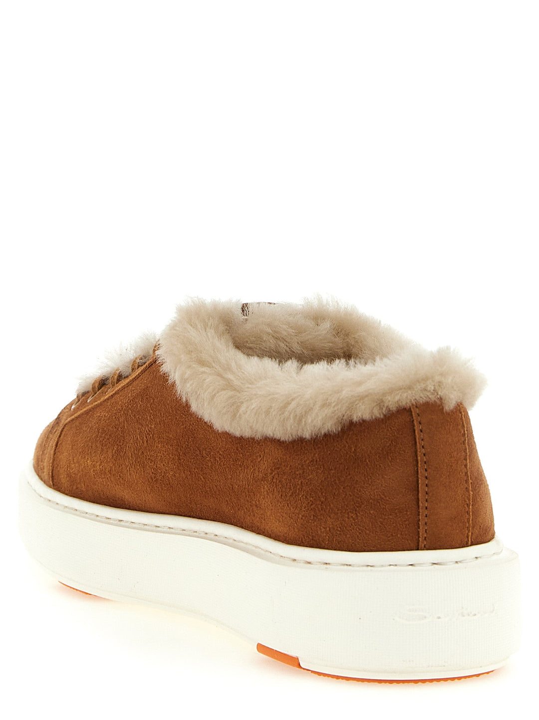 Women’s Santoni Brown Goatskin Low Top Sneakers